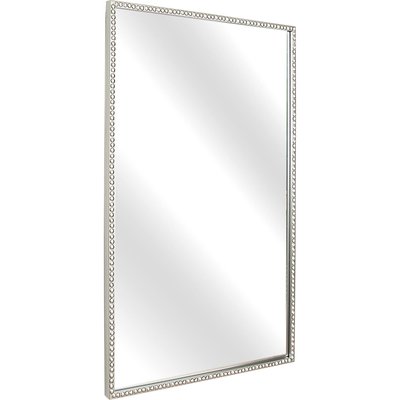 Miroir rectangulaire argenté métal effet perlé élégant RECOLLECTION