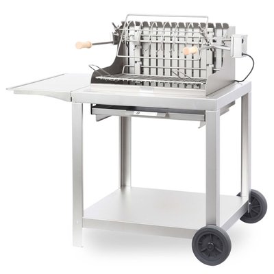 Barbecue à charbon  Exclusive Mendy + Chariot - Inox LE MARQUIER