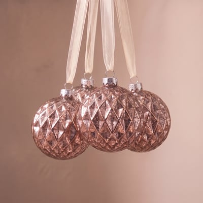 Set de 4 boules de noël pailletées D8 NOËL SIA