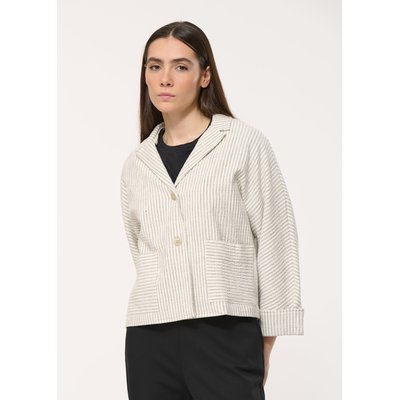 Veste tailleur manches 3/4 à rayures gris clair HUMILITY