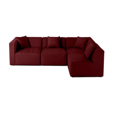 Canapé d'Angle droit en Velours 5 places - NOVA LISA DESIGN