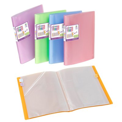 Lot de 5 porte-vues A4 de 60 vues avec onglets autocollants SOFT'TABS VIQUEL