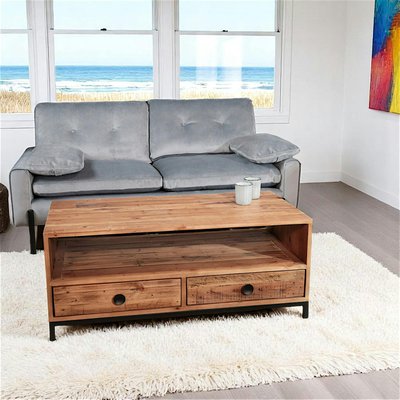 Table basse bois recyclé naturel 110 cm CANBERRA PIER IMPORT