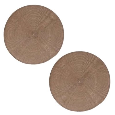 Lot de 2 sets de table Tressés Ronds - Diam. 38 cm - Noir SECRET DE GOURMET
