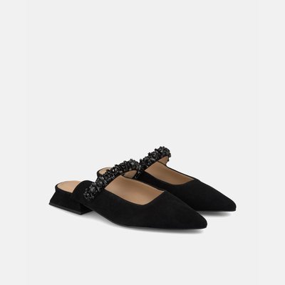 Mules en cuir avec bande de strass ALMA EN PENA