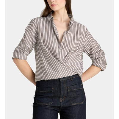 Chemise droite dolly rayée en coton GALERIES LAFAYETTE
