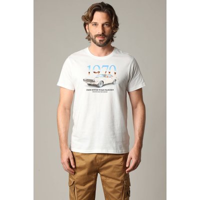 T-shirt manches courtes en coton avec imprimé rétro FRANCIS DEELUXE
