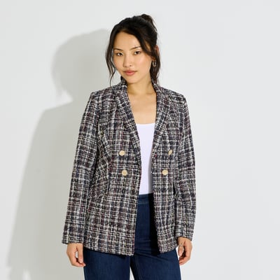 Veste blazer en tweed col tailleur GRAIN DE MALICE