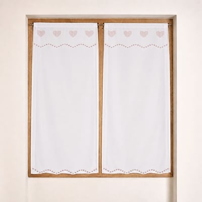 Petits Voilages Brodés Coeur HOME MAISON