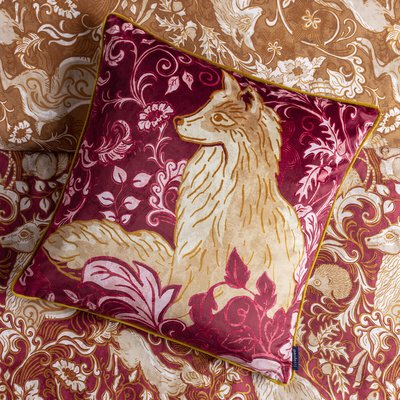 Harewood Fox Velvet Piped Cushion PAOLETTI