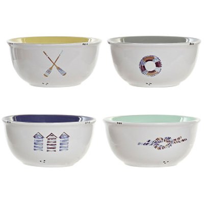 Set de 4 bols céramique bord de mer 14x14x6.5cm WADIGA