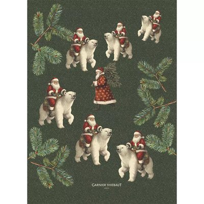 Torchon métis lin & coton lavé OURS DE NOEL GARNIER THIEBAUT