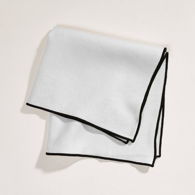Serviette de table Carlina  en 100% lin lavé légèrement froissé Beige 45x45 cm MADURA