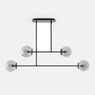 Suspension métal acier et verre fumé, Atea LA REDOUTE INTERIEURS