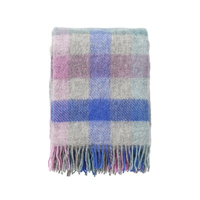 Plaid à carreaux laine agneau  Gotland Multi KLIPPAN
