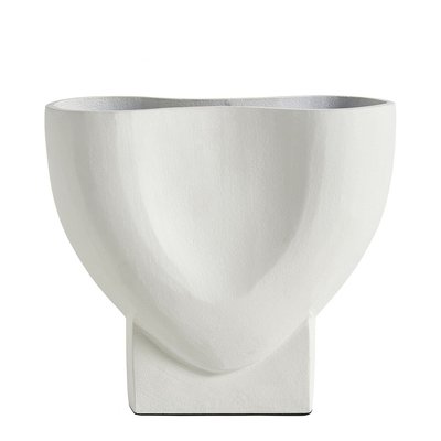 Vase métal 24x11x22 BLANC D’IVOIRE