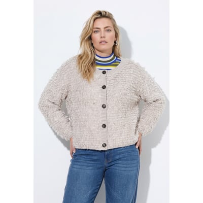 Cardigan en fil fantaisie, coupe Boxy Fit ULLA POPKEN