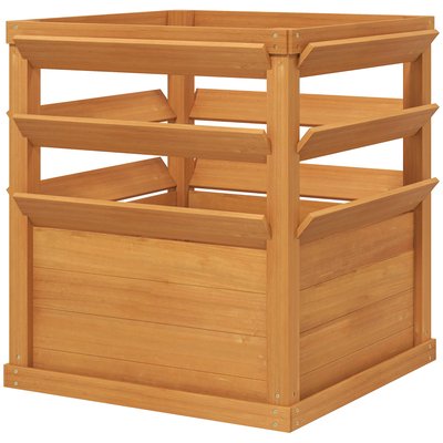 Jardinière avec treillis façon persienne bois de sapin pré-huilé OUTSUNNY
