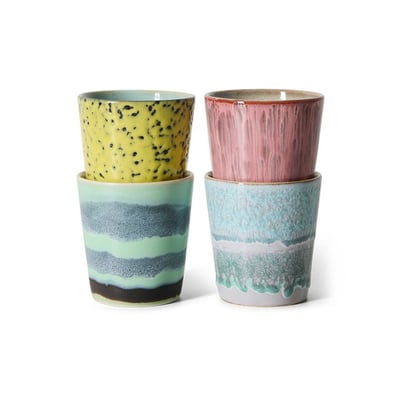 Tasses à café céramique  Artistic set de 4 HKLIVING