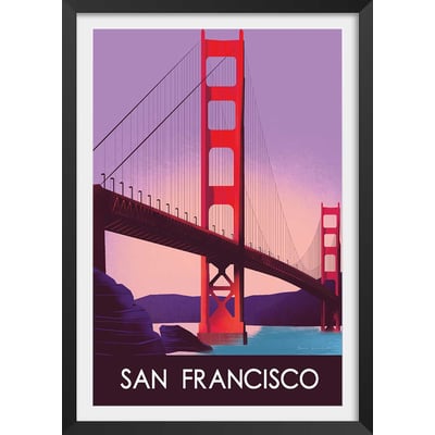 Affiche ville Le pont de San Francisco HEXOA