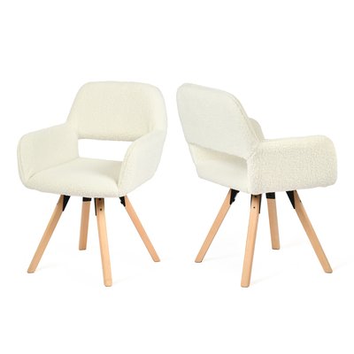 Lot de 2 chaises de salle à manger velours côtelé scandinave, CROMWELLMID MEUBLES COSY