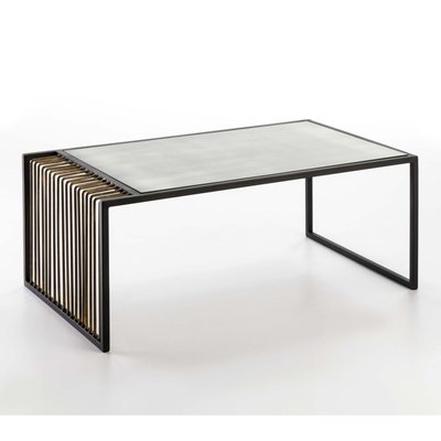 Table basse en métal, miroir vieilli RECOLLECTION