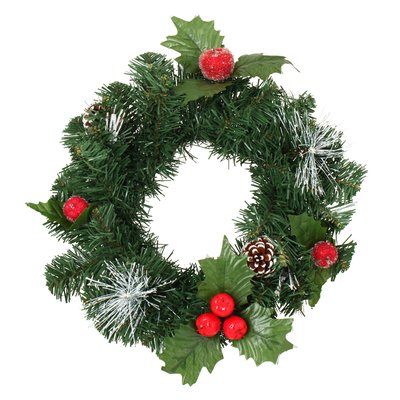 Couronne de noel Pomme rouge et pomme de pin DOUCEUR D'INTÉRIEUR