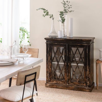 Buffet vitrine en bois de manguier  ÀˆVE MADE IN MEUBLES 