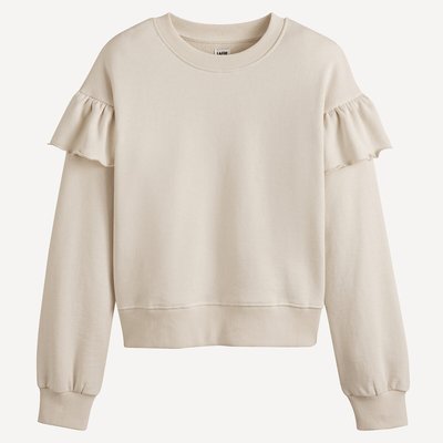 Sweat col rond avec volants en molleton LA REDOUTE COLLECTIONS