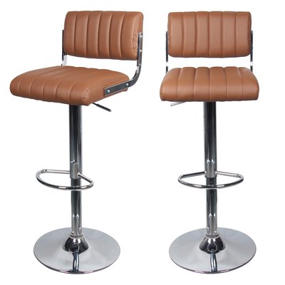 Lot de 2 chaises de bar réglables 61/83 cm en cuir synthétique - HOUSTON RENDEZ-VOUS DÉCO
