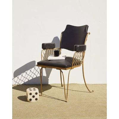 Fauteuil de coiffeur en cuir Ernest N°1581 - Bon état DEBONGOUT