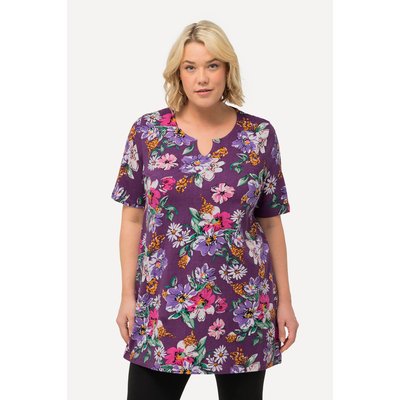 T-shirt long floral à manches courtes. Ligne ULLA POPKEN