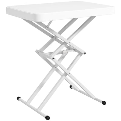 Table d'appoint de terrasse HDPE Blanc OUTSUNNY