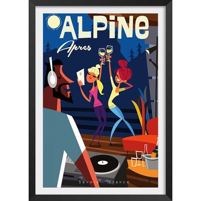 Poster vintage after ski en savoie HEXOA