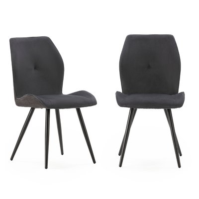 Lot de 2 chaises en tissu avec pieds en métal noir L45 cm - ADAYA CALICOSY