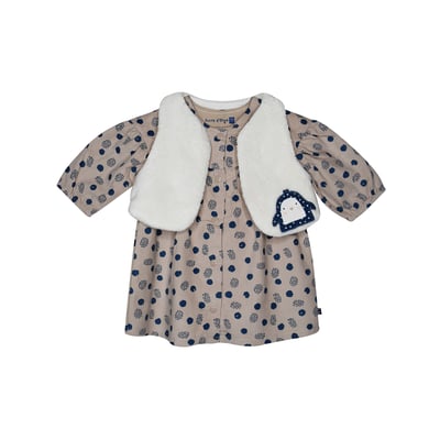 Robe gilet ss mches pepita velours cotele manches longues SUCRE D'ORGE
