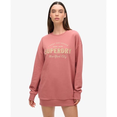 Robe-sweat à logo métallisé Luxe SUPERDRY