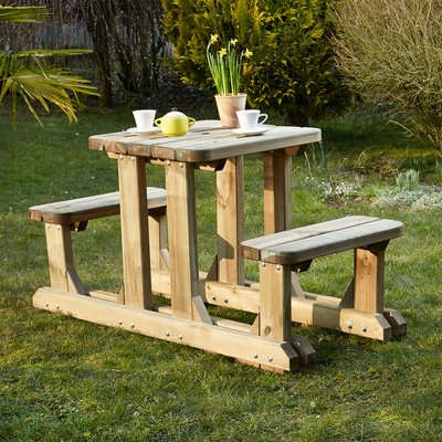 Table pique-nique en bois 2 places CEMONJARDIN