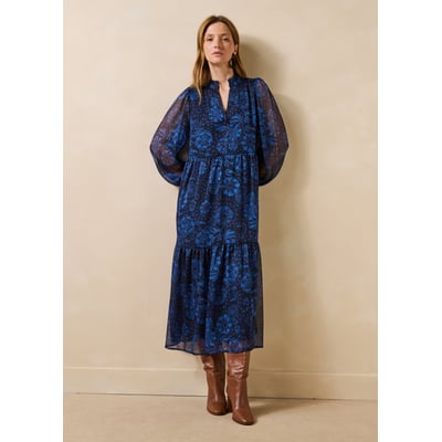 Robe longue à imprimé fleuri manches longues LA FEE MARABOUTEE