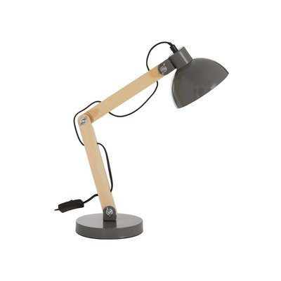 Industrial Style Wood and Grey Adjustable Task Table Lamp SO'HOME