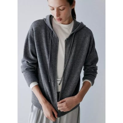 Cardigan 100 % laine à zip MANGO