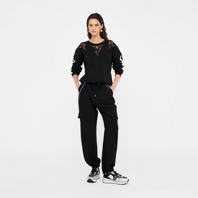 Sweat-shirt en coton avec dentelle LIU JO