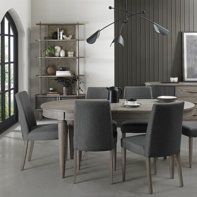 Table à manger extensible ovale en bois décor chevrons HOUSTON PIER IMPORT