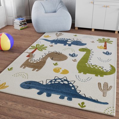 Tapis enfant motif dinosaures , DINO & FRIENDS SMART KIDS
