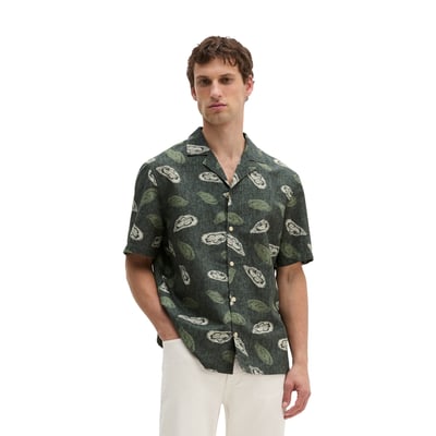 Chemise à manches courtes regular en lin et en coton bio MARC O'POLO