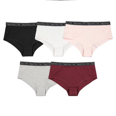 Lot de 5 shorties unis en coton LA REDOUTE COLLECTIONS