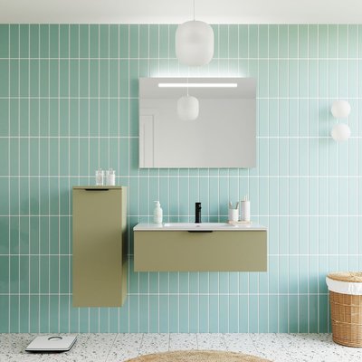 Ensemble vasque intégrée 1 tiroir + miroir - SOHO HOMIFAB