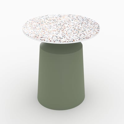 Table d'appoint ronde en terrazzo et métal D44 cm - DAPHNÉ MAISON PAVANE