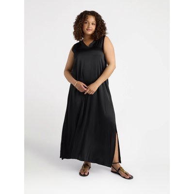 Robe longue en satin à col en V FIORELLA RUBINO