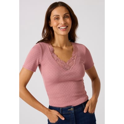 Tee-shirt col dentelle Thermolactyl Fancy Degré 4 DAMART